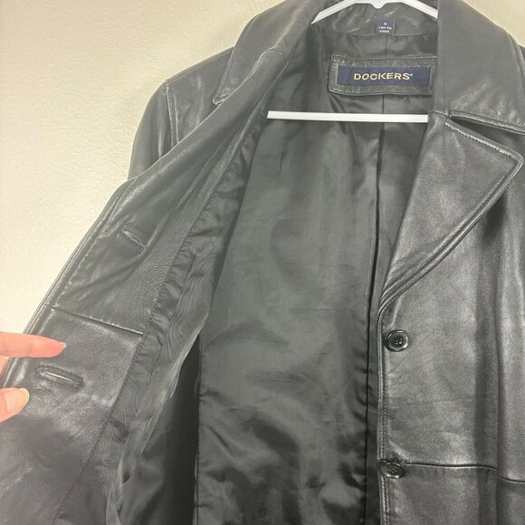 VTG Dockers Women’s Black Lamb Leather Jacket Size Large Heritagewear - Picture 10 of 11